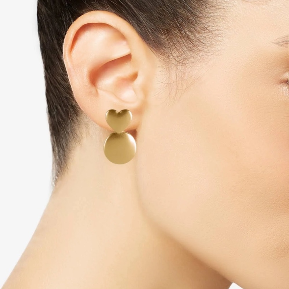 NWT LUCKY BRAND Gold Heart Drop Earrings